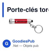 Porte-clés torche en métal personnalisable avec logo - Audrey - Miniature 5