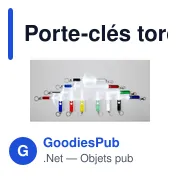 Porte-clés torche en métal personnalisable avec logo - Audrey - Miniature 8