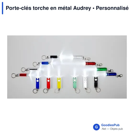 Porte-clés torche en métal personnalisable avec logo - Audrey - Image 8