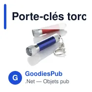 Porte-clés torche en métal personnalisable avec logo - Audrey - Miniature 9
