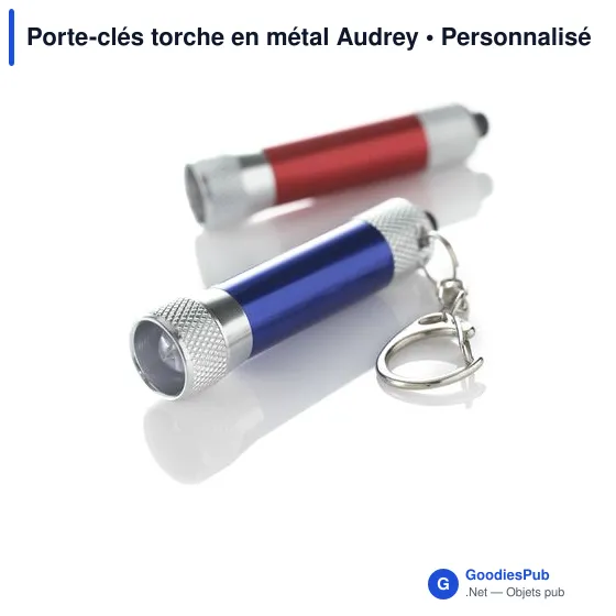 Porte-clés torche en métal personnalisable avec logo - Audrey - Image 9
