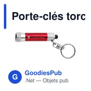 Porte-clés torche en métal personnalisable avec logo - Audrey - Miniature 10