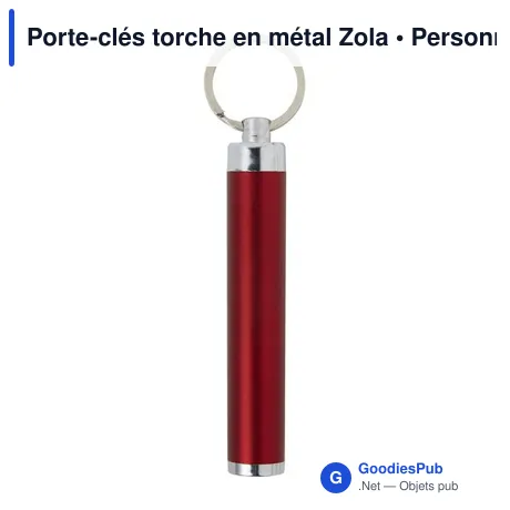Porte-clés torche en métal Zola