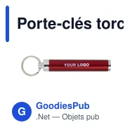 Porte-clés torche en métal Zola - Miniature 4