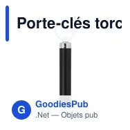 Porte-clés torche en métal Zola - Miniature 5