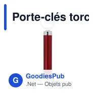 Porte-clés torche en métal Zola - Miniature 6