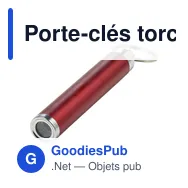Porte-clés torche en métal Zola - Miniature 8