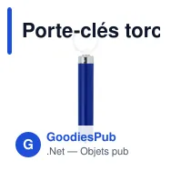 Porte-clés torche en métal Zola - Miniature 10