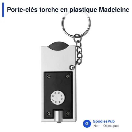 Porte-clés torche en plastique Madeleine
