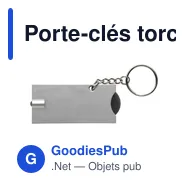 Porte-clés torche en plastique Madeleine - Miniature 2