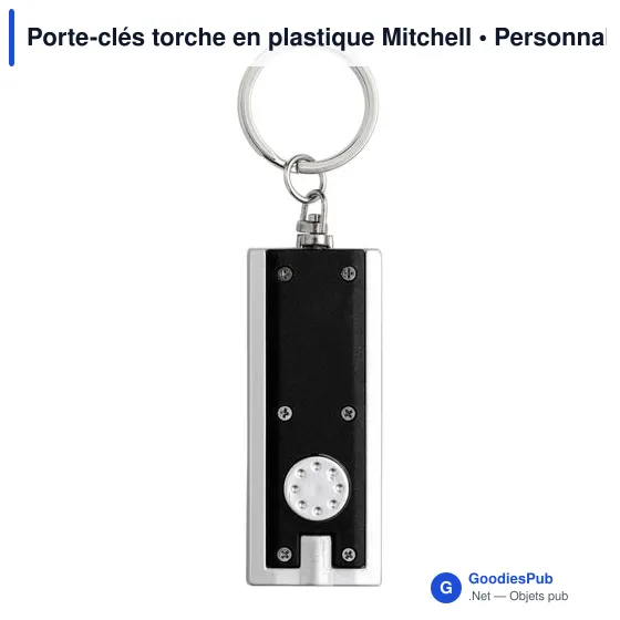 Porte-clés torche personnalisable avec logo - Mitchell - Image 1