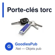 Porte-clés torche personnalisable avec logo - Mitchell - Miniature 7