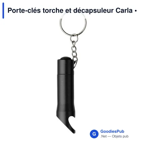 Porte-clés torche et décapsuleur Carla
