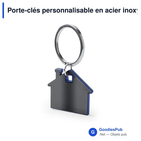 Porte-clés personnalisable en acier inoxydable avec logo - Zosin