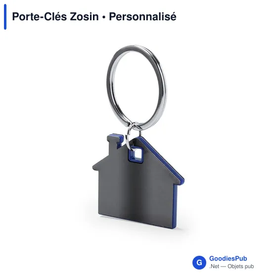 Porte-clés personnalisable en acier inoxydable avec logo - Zosin - Image 1