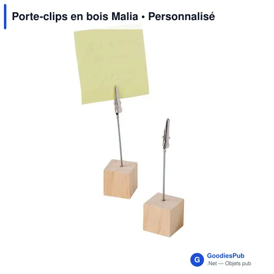 Porte-clips en bois Malia - Image 1