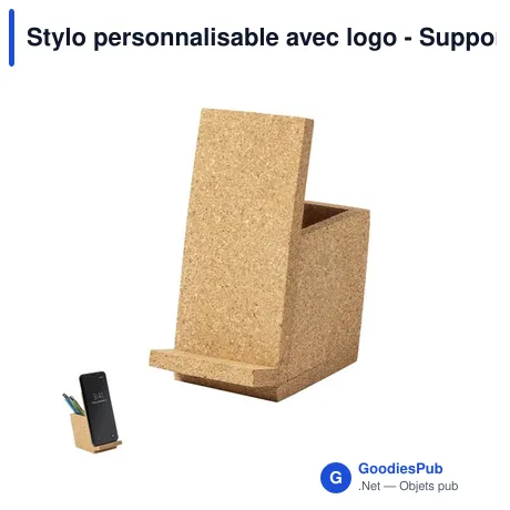 Stylo personnalisable avec logo - Support smartphone intégré