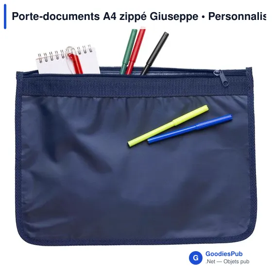Porte-documents A4 zippé personnalisable avec logo - Giuseppe - Image 6