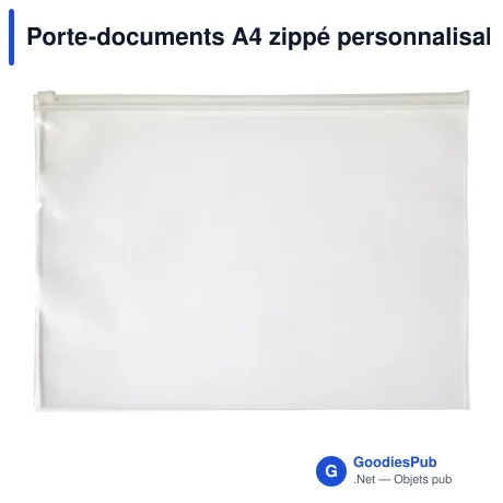 Porte-documents A4 zippé personnalisable avec logo - Jannik