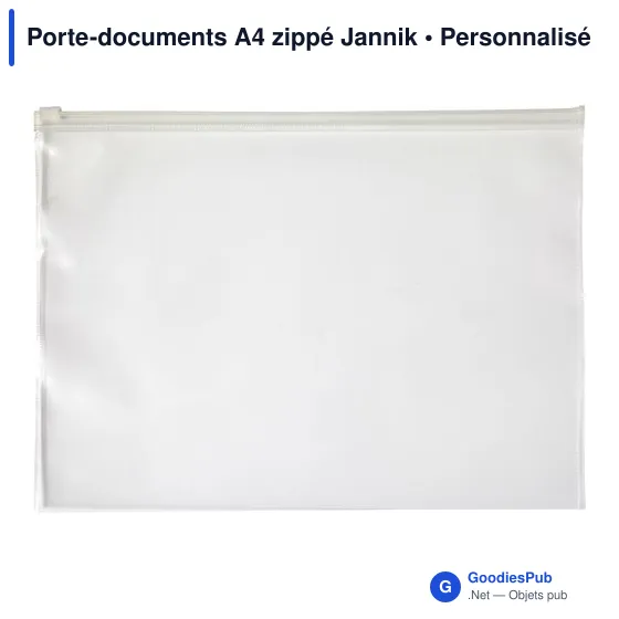Porte-documents A4 zippé personnalisable avec logo - Jannik - Image 1