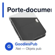 Porte-documents classeur A4 personnalisable en cuir reconstitué Liloavec logo - Miniature 1