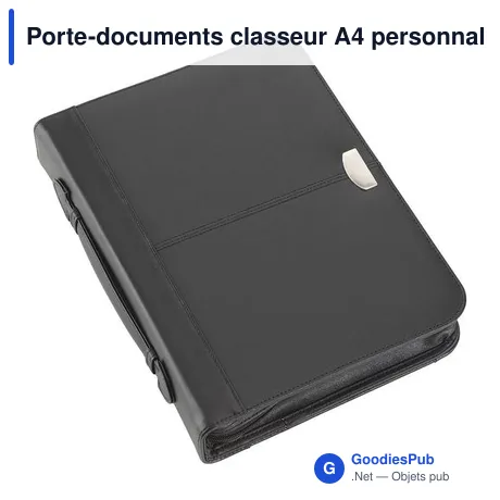 Porte-documents classeur A4 personnalisable en cuir reconstitué Liloavec logo