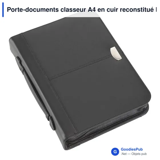Porte-documents classeur A4 personnalisable en cuir reconstitué Liloavec logo - Image 1