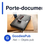 Porte-documents classeur A4 personnalisable en cuir reconstitué Liloavec logo - Miniature 2