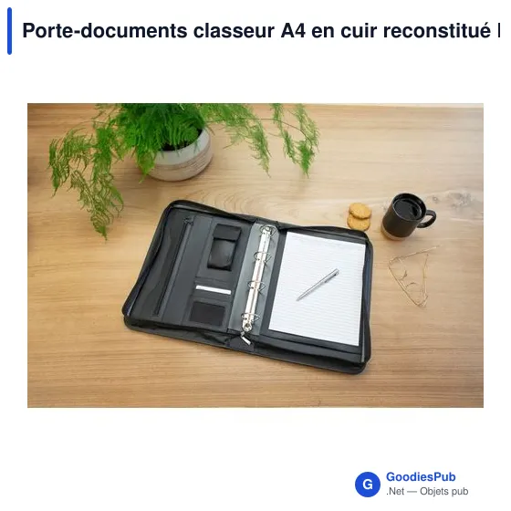 Porte-documents classeur A4 personnalisable en cuir reconstitué Liloavec logo - Image 3
