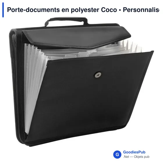 Porte-documents personnalisable en polyester avec logo - Coco - Image 3