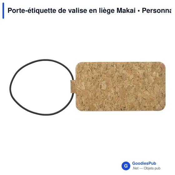 Porte-étiquette de valise en liège Makai - Image 1