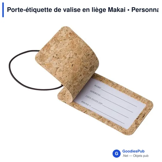 Porte-étiquette de valise en liège Makai - Image 2