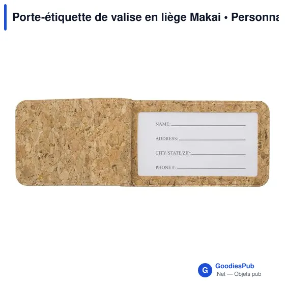 Porte-étiquette de valise en liège Makai - Image 3