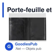 Porte-feuille et porte-cartes RFID personnalisable en cuir Leeavec logo - Miniature 2