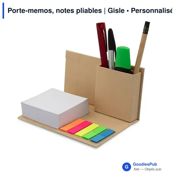 Porte-mémos personnalisable avec logo - Notes pliables Gisle - Image 1