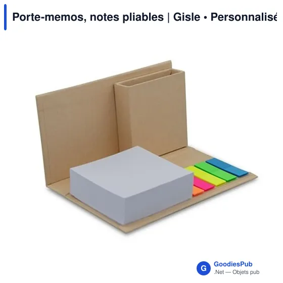 Porte-mémos personnalisable avec logo - Notes pliables Gisle - Image 2