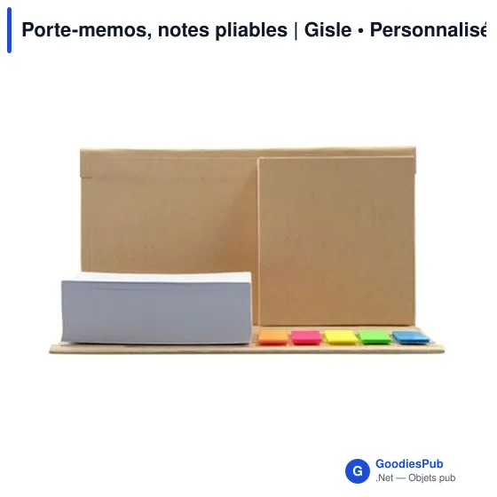 Porte-mémos personnalisable avec logo - Notes pliables Gisle - Image 3