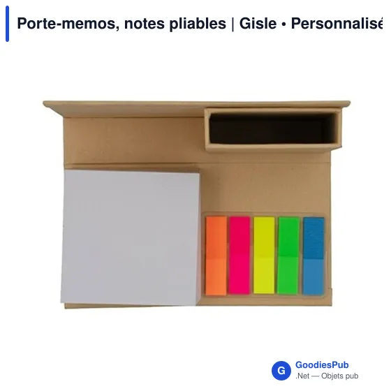 Porte-mémos personnalisable avec logo - Notes pliables Gisle - Image 4
