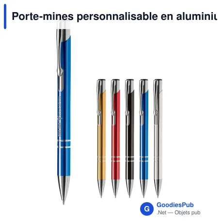 Porte-mines personnalisable en aluminium avec logo - Alicante