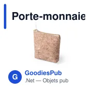 Porte-monnaie personnalisable en liège avec logo - Dabey - Miniature 1