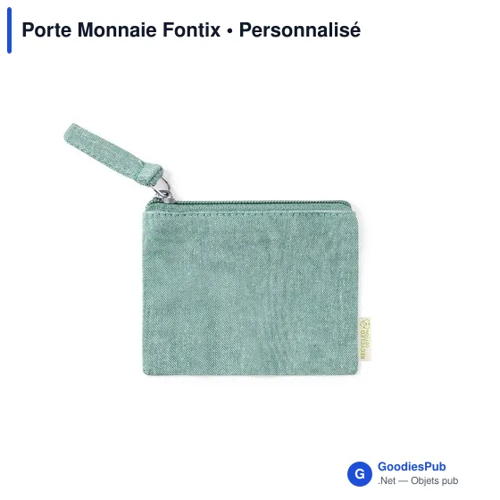 Porte-monnaie personnalisable en coton recyclé avec logo - Fontix - Image 1