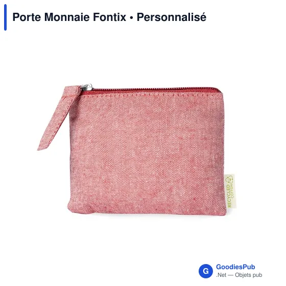 Porte-monnaie personnalisable en coton recyclé avec logo - Fontix - Image 2