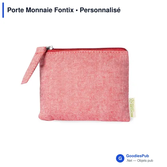 Porte-monnaie personnalisable en coton recyclé avec logo - Fontix - Image 3