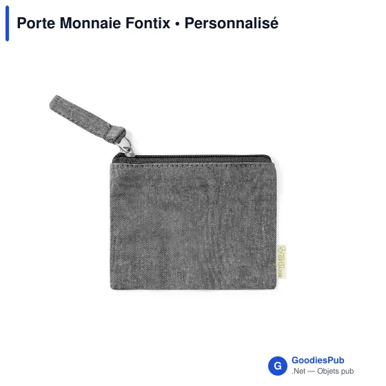 Porte-monnaie personnalisable en coton recyclé avec logo - Fontix - Image 4