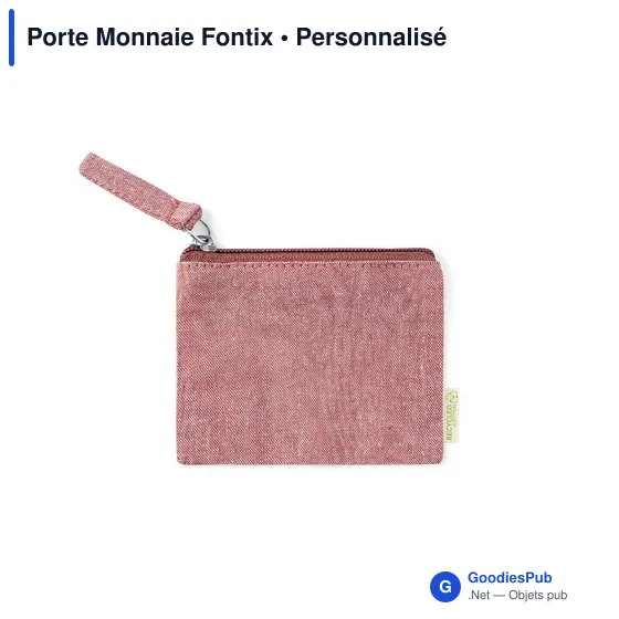Porte-monnaie personnalisable en coton recyclé avec logo - Fontix - Image 7