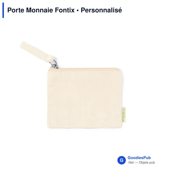 Porte-monnaie personnalisable en coton recyclé avec logo - Fontix - Image 10