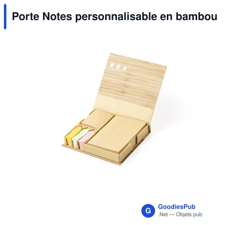 Porte Notes personnalisable en bambou avec logo - Kokil
