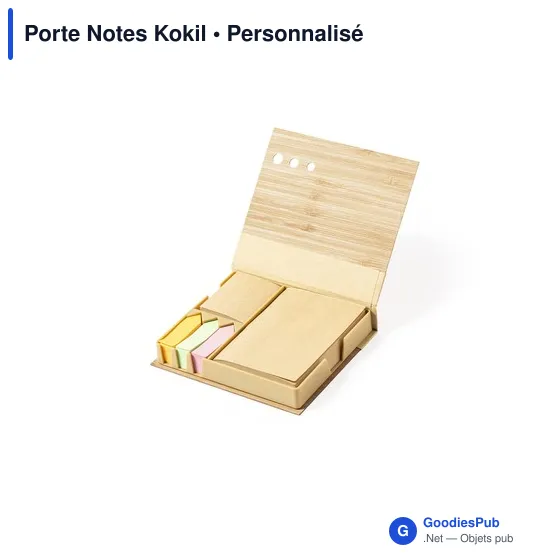 Porte Notes personnalisable en bambou avec logo - Kokil - Image 1