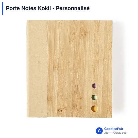 Porte Notes personnalisable en bambou avec logo - Kokil - Image 2