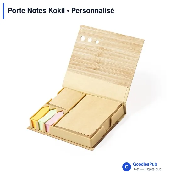Porte Notes personnalisable en bambou avec logo - Kokil - Image 3
